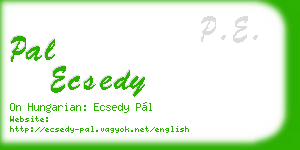 pal ecsedy business card