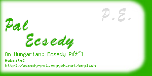 pal ecsedy business card